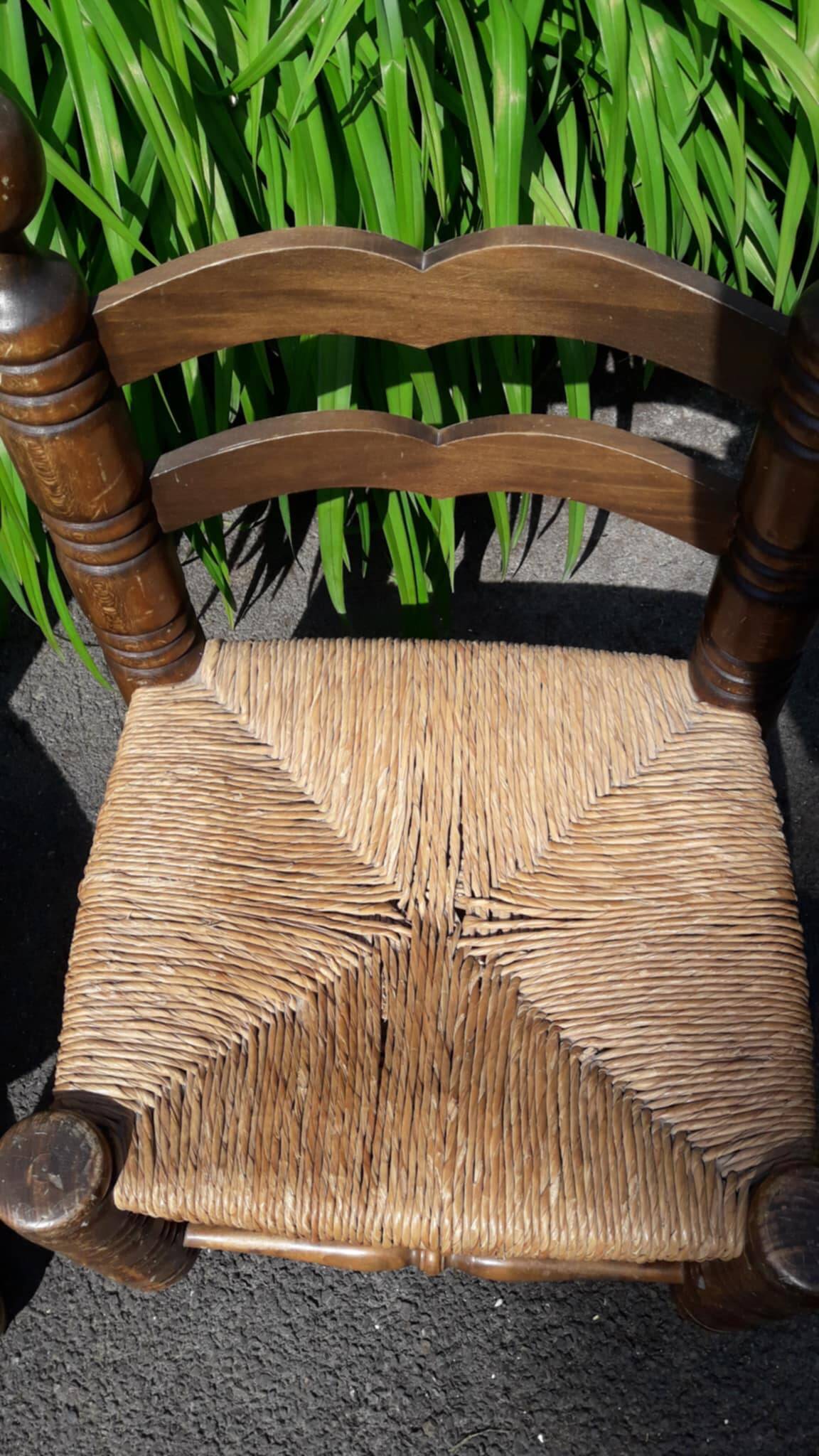 Chaise de cheminée ancienne style Charles Dudouyt années 40