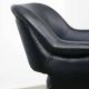 Chaise pivotante vintage en simili cuir noir italien et chrome
