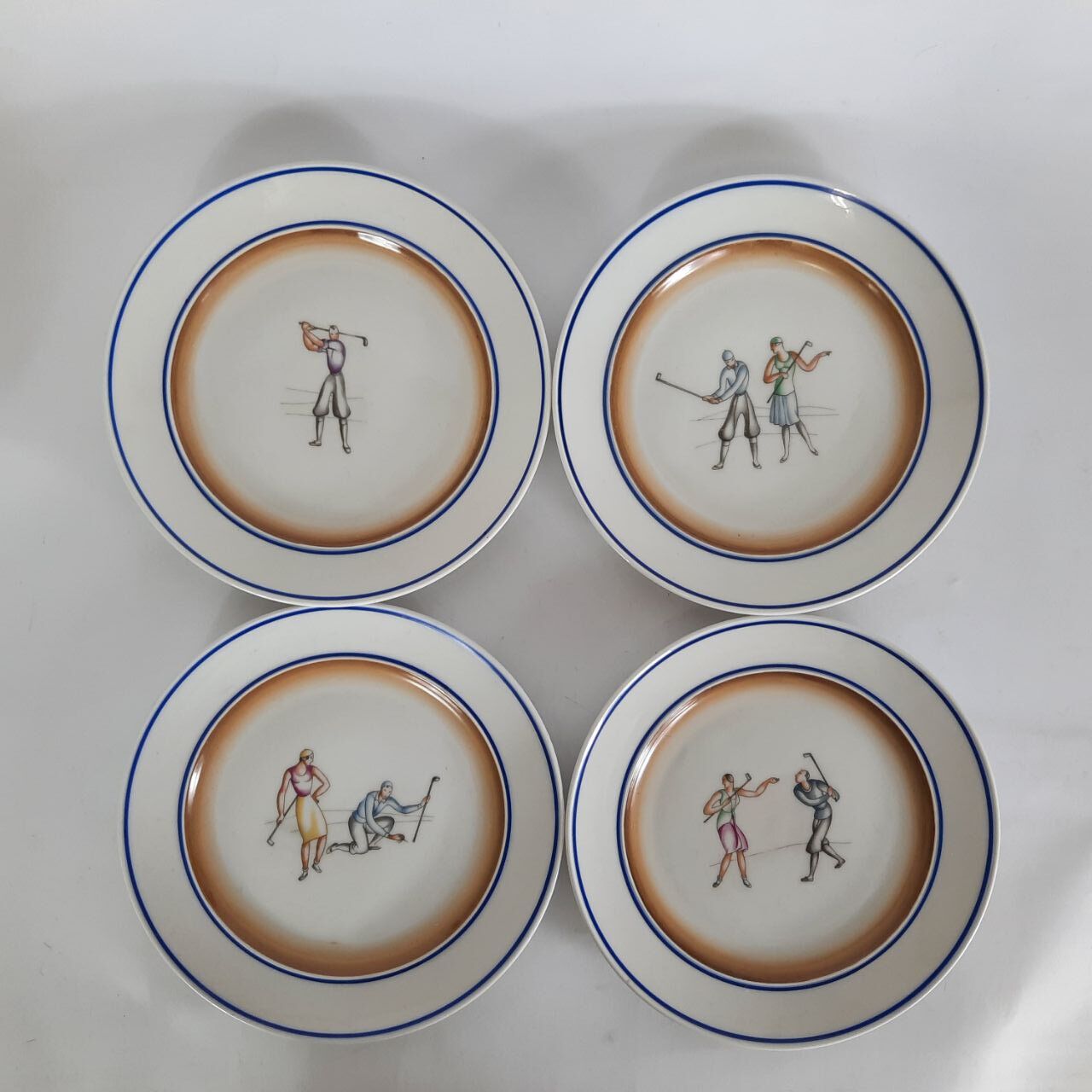 Set of 4 dishes, Gio Ponti, Richard Ginori, sport series