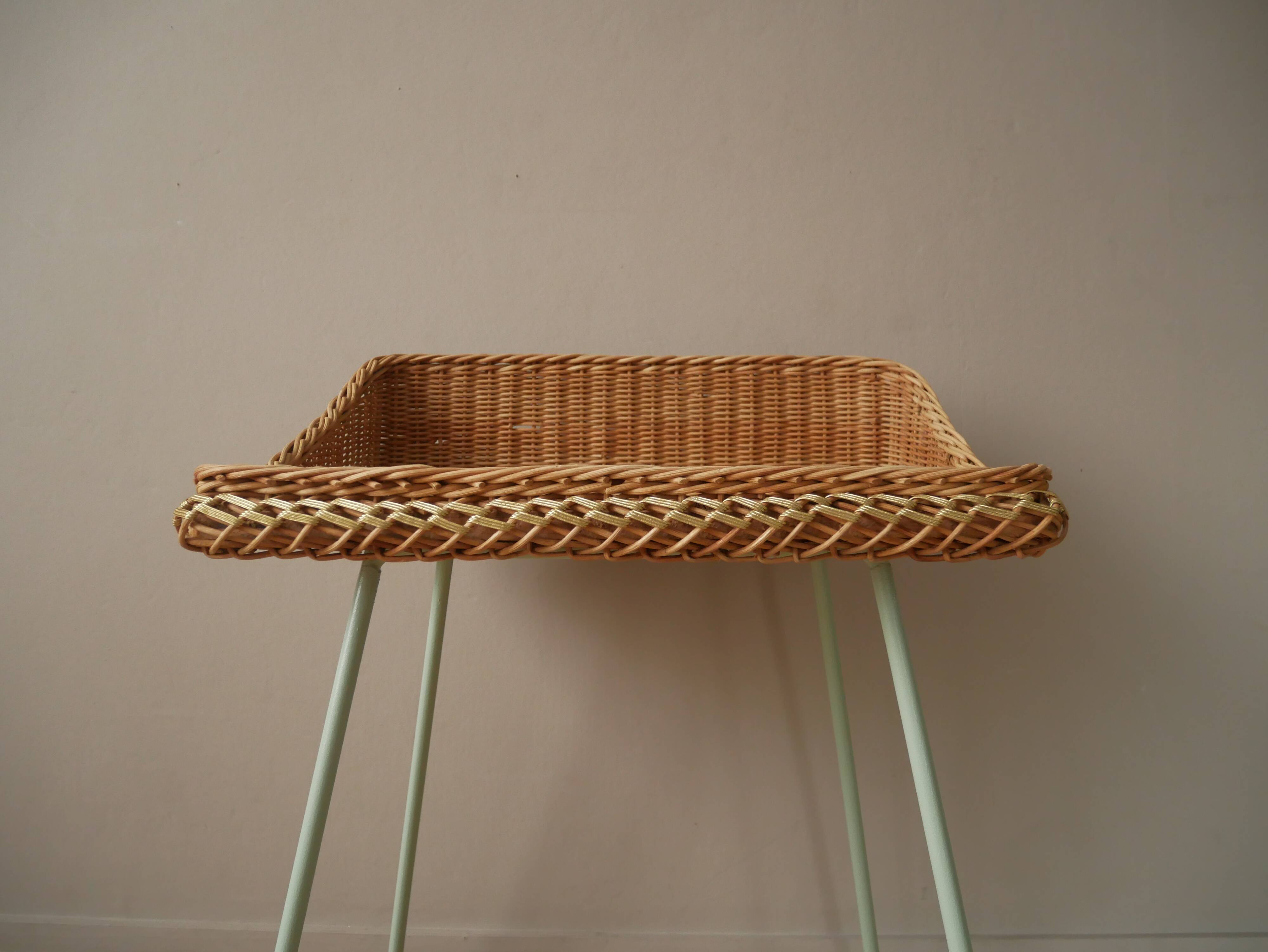 Wicker bedside table