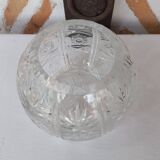 Chiseled glass ball vase