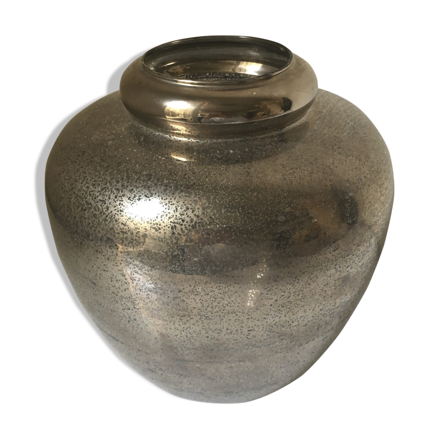 Italian mercurized glass vase for Lancel Paris