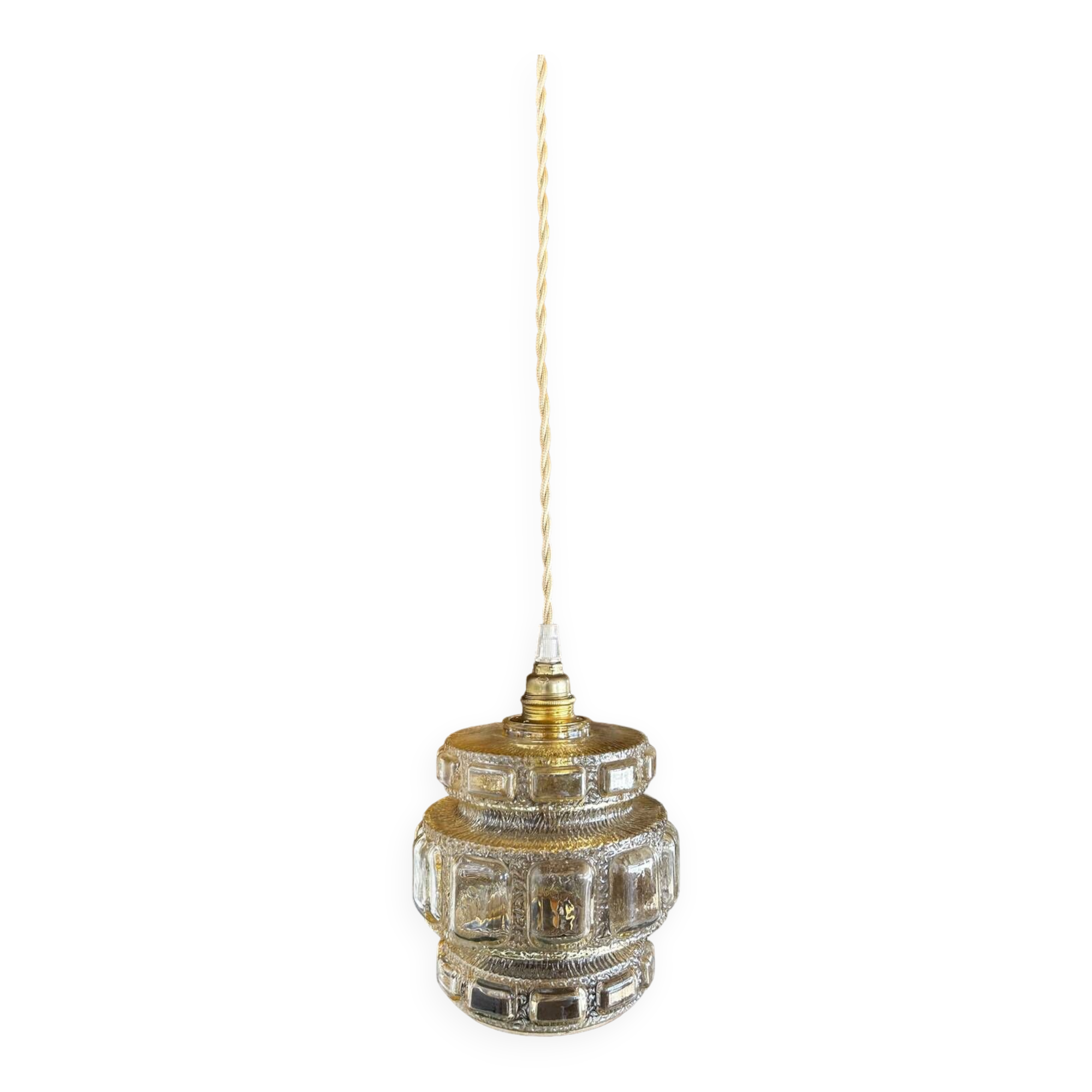 Modern glass globe pendant light from the 60s