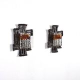 Pair of Swedish Brutalist Sconces by Tom Ahlström and Hans Ehrich, 1970s