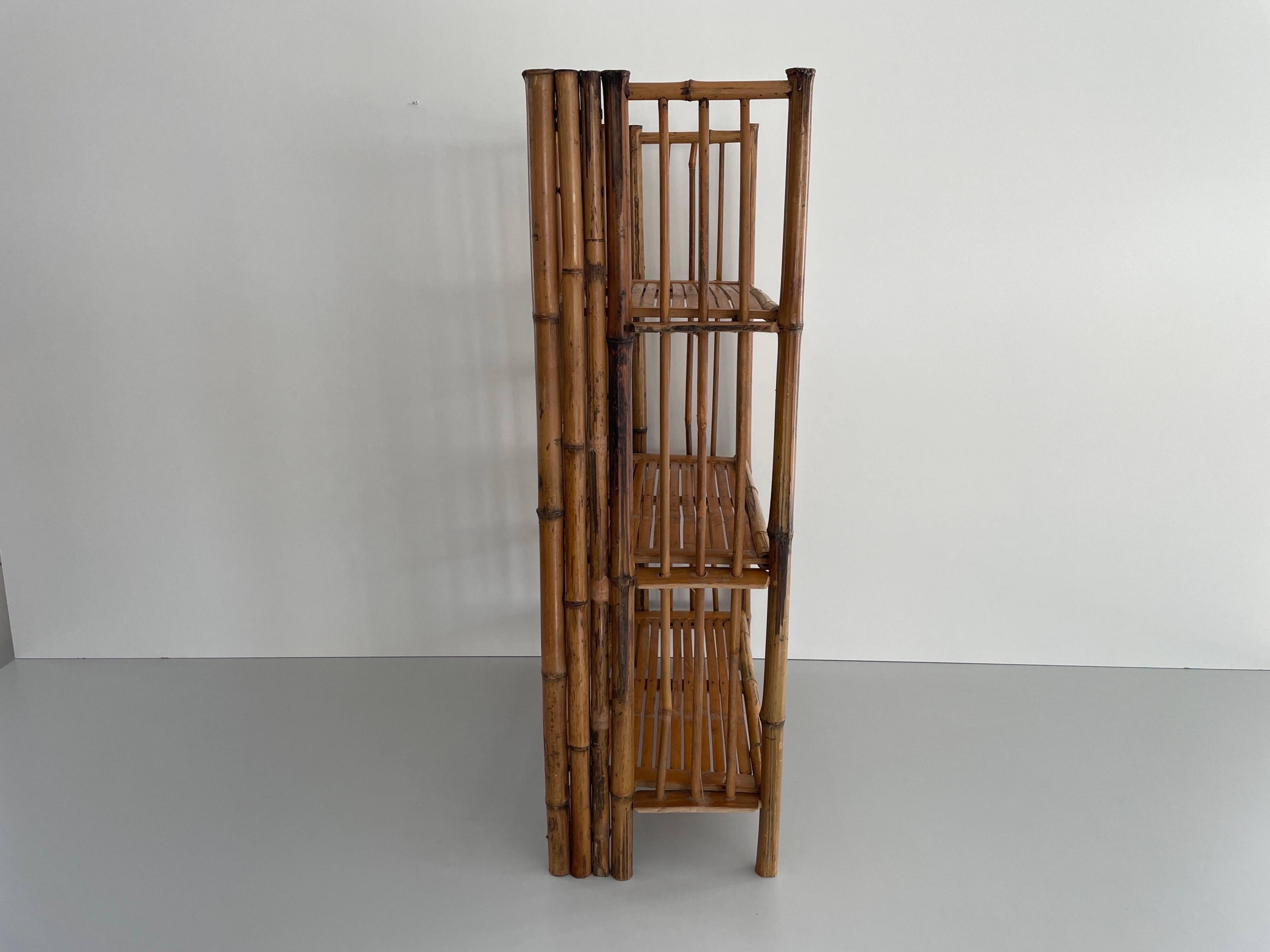 Folding bamboo shelf, 1960, Italy