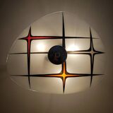 Modernist Czechoslovakian Zukov pendant light, geometric pattern, 1960