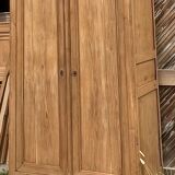 Antique wardrobe in raw solid oak