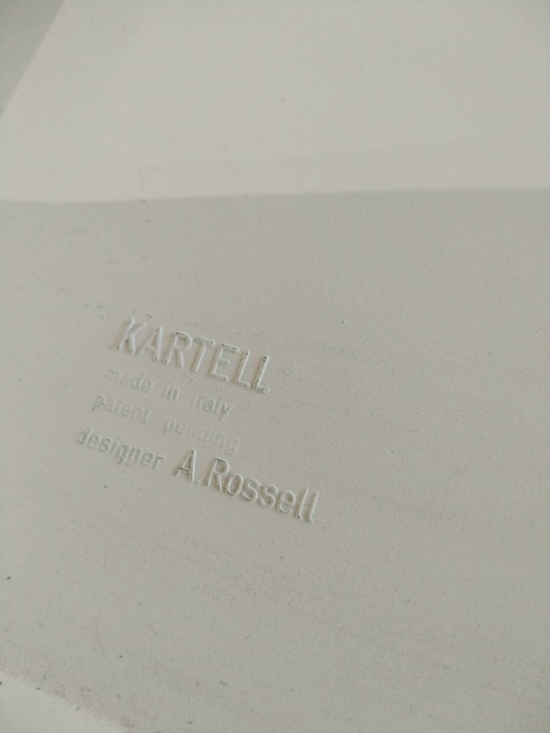 Vintage white bar cart by Alberto Rosselli for Kartell, 1970s Italy