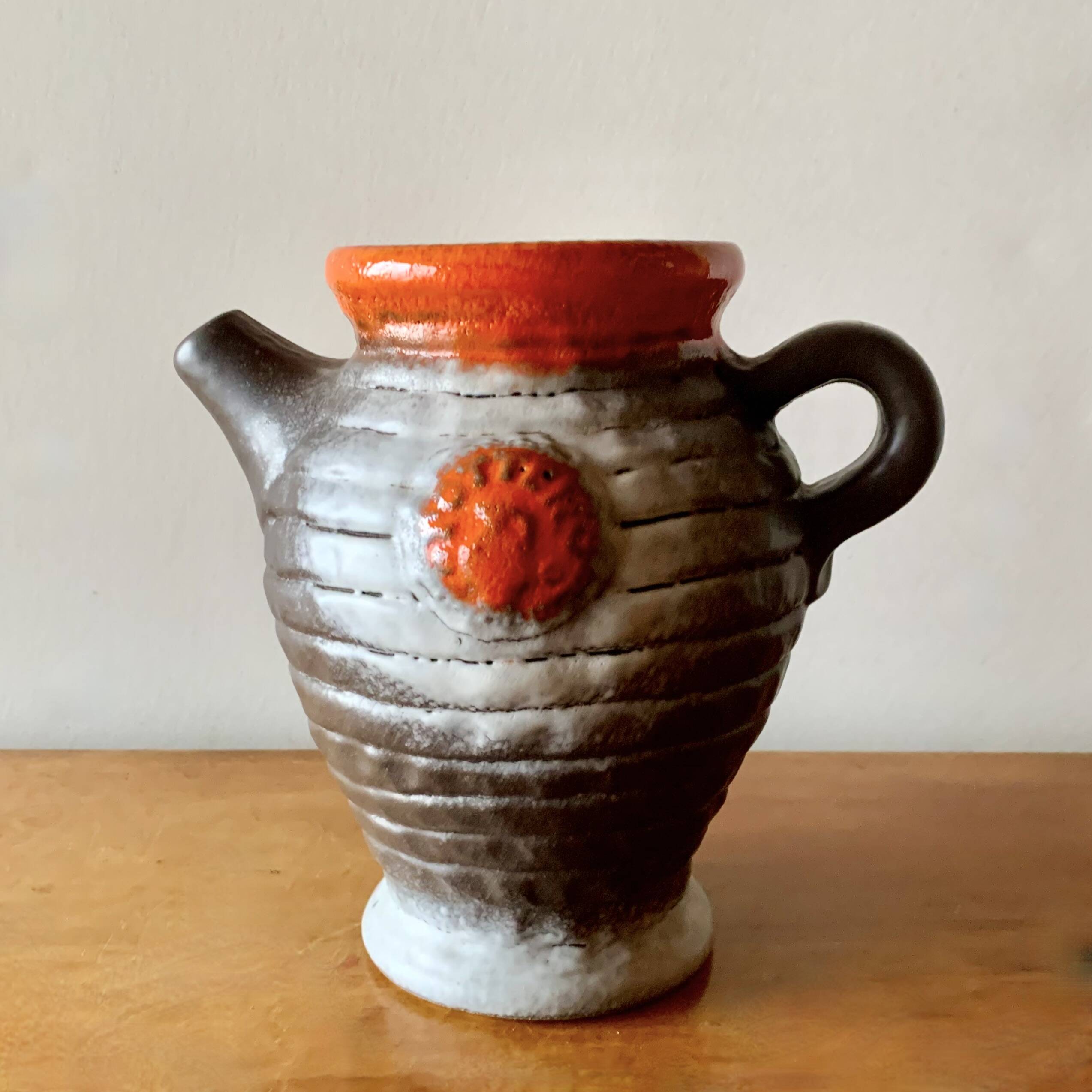 Bay Keramik - Vintage West Germany Vase or Pitcher - Model 89-20 - - Fat Lava