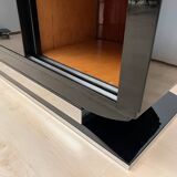 French Art Deco Bar Sideboard in Black Lacquer and Chrome, 1930