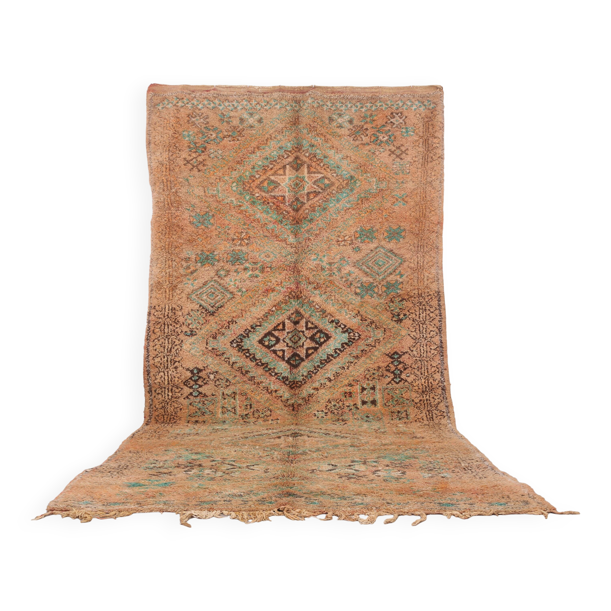 Peach Vintage Boujaad Rug 181 x 366 cm - Antique Rug - Berber wool rug