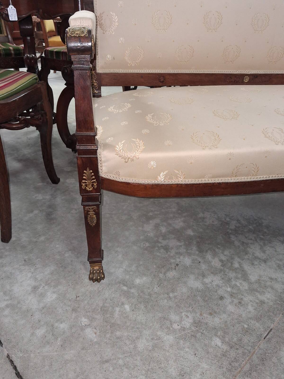 Banquette en acajou et bronze doré – Style Empire – XIXe siècle