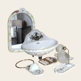 Painted ceramic bathroom set – Vintage floral style