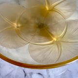 Lalique - coupe tripode volubilis jaune ambrée