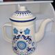 vintage blue and white enamel coffee or teapot