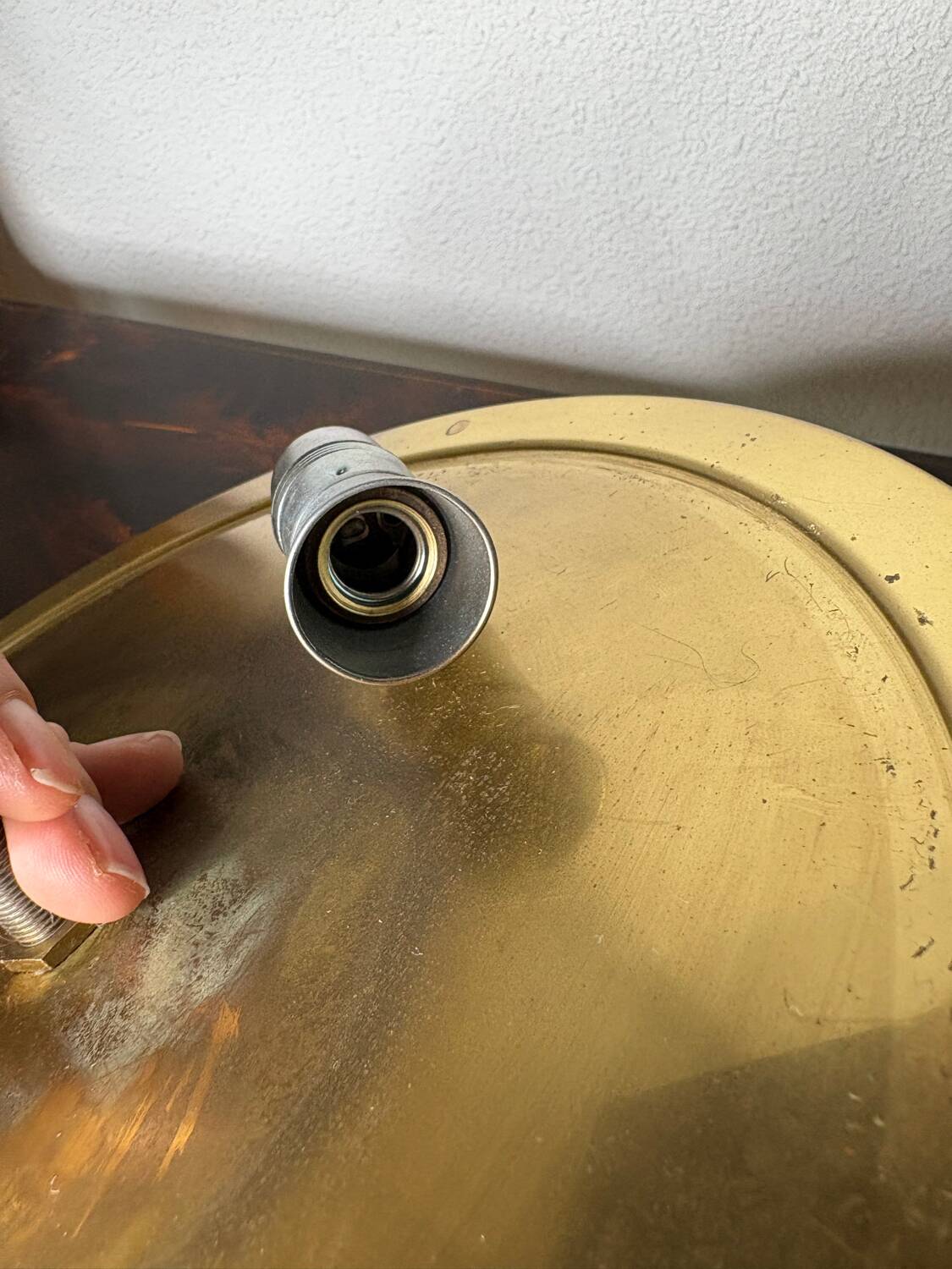 Frosted glass and brass ceiling light, 1970s