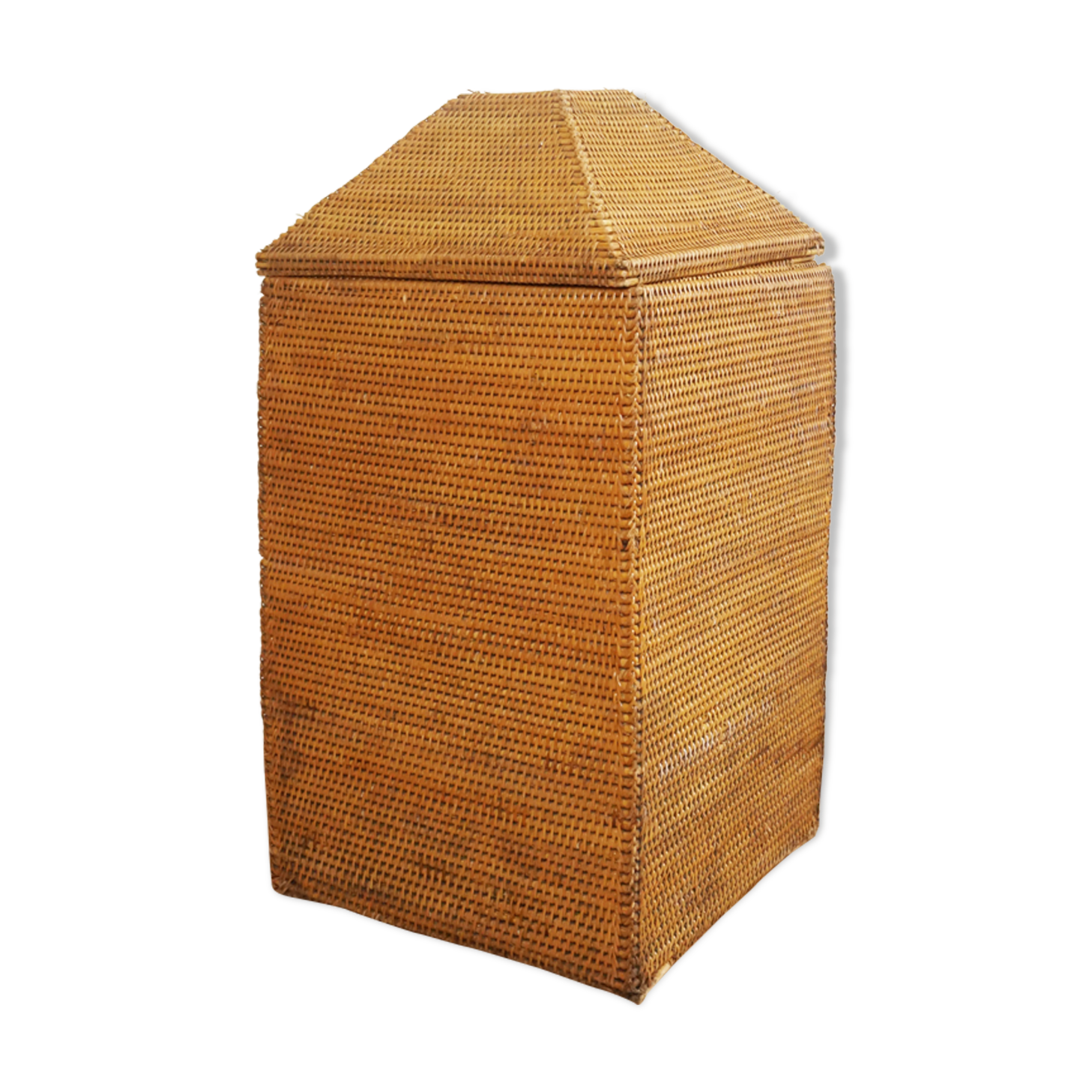 Vintage rattan and wicker storage box