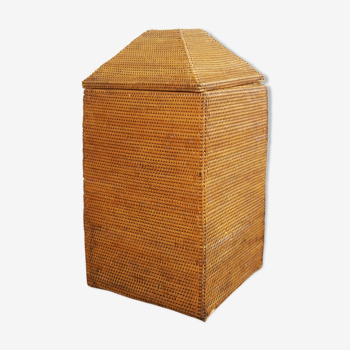 Vintage rattan and wicker storage box