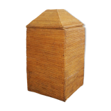 Vintage rattan and wicker storage box