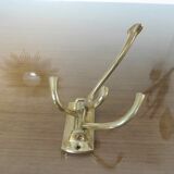 Wall coat rack 4 swivel brass hooks