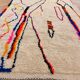 Large cream Berber rug with colourful patterns – 290 × 200 cm