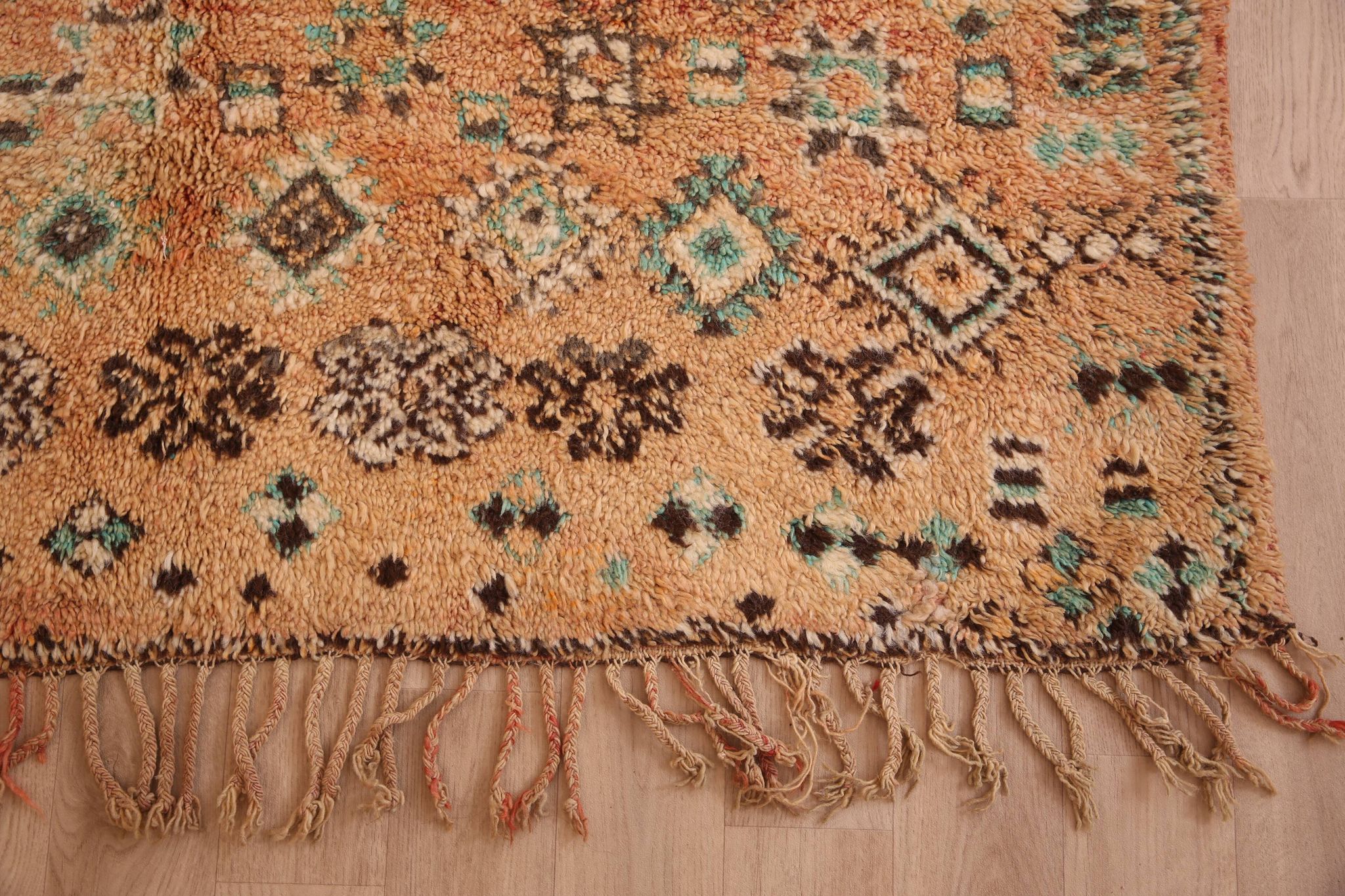 Peach Vintage Moroccan Rug 158 x 287 cm, Berber Wool Rug, Handmade Boho Rug