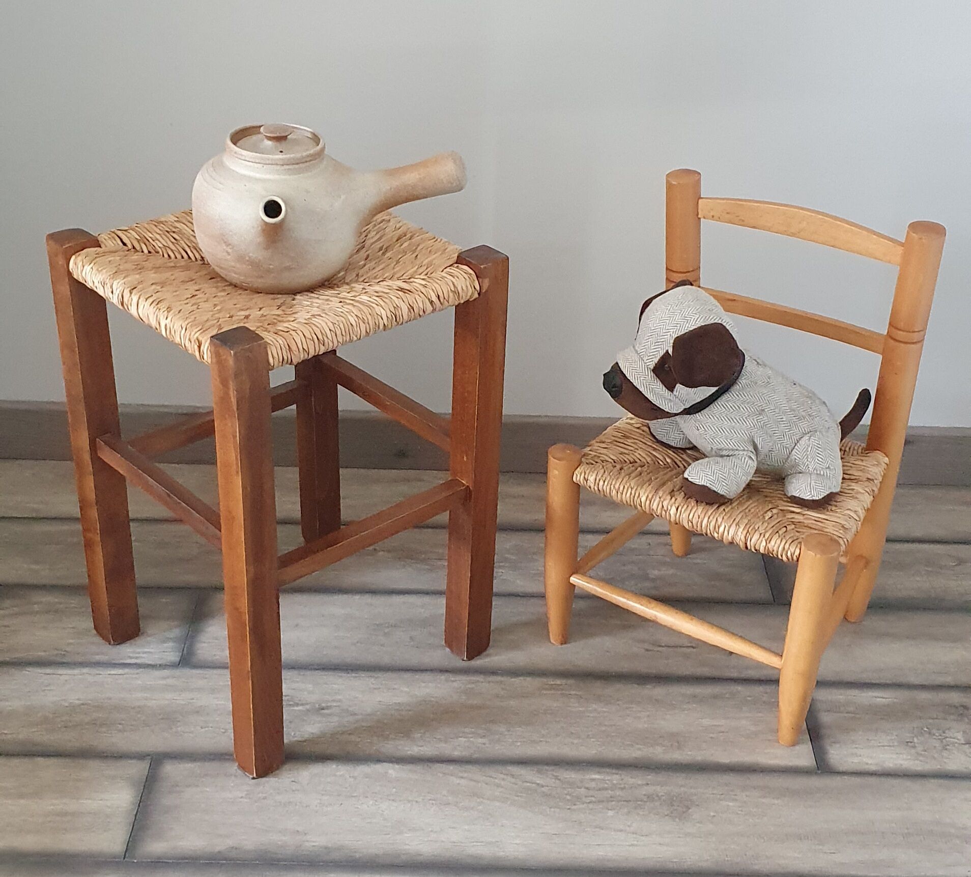 Stuffed stool and chair