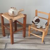 Stuffed stool and chair