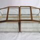 Pair of gilded brass, glass, mirror display cases from the 60s