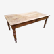 Cherry farm table, turned legs, 2 extensions