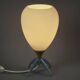 Vintage 1990s Opaline Glass Rocket-Shaped Mushroom Table Lamp.