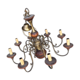 Lustre bois et métal