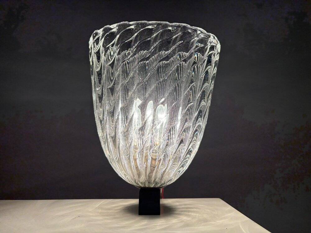 Large Wall Lamps attributed to Ercole Barovier & Toso, Italy, 1940s, Set of 2