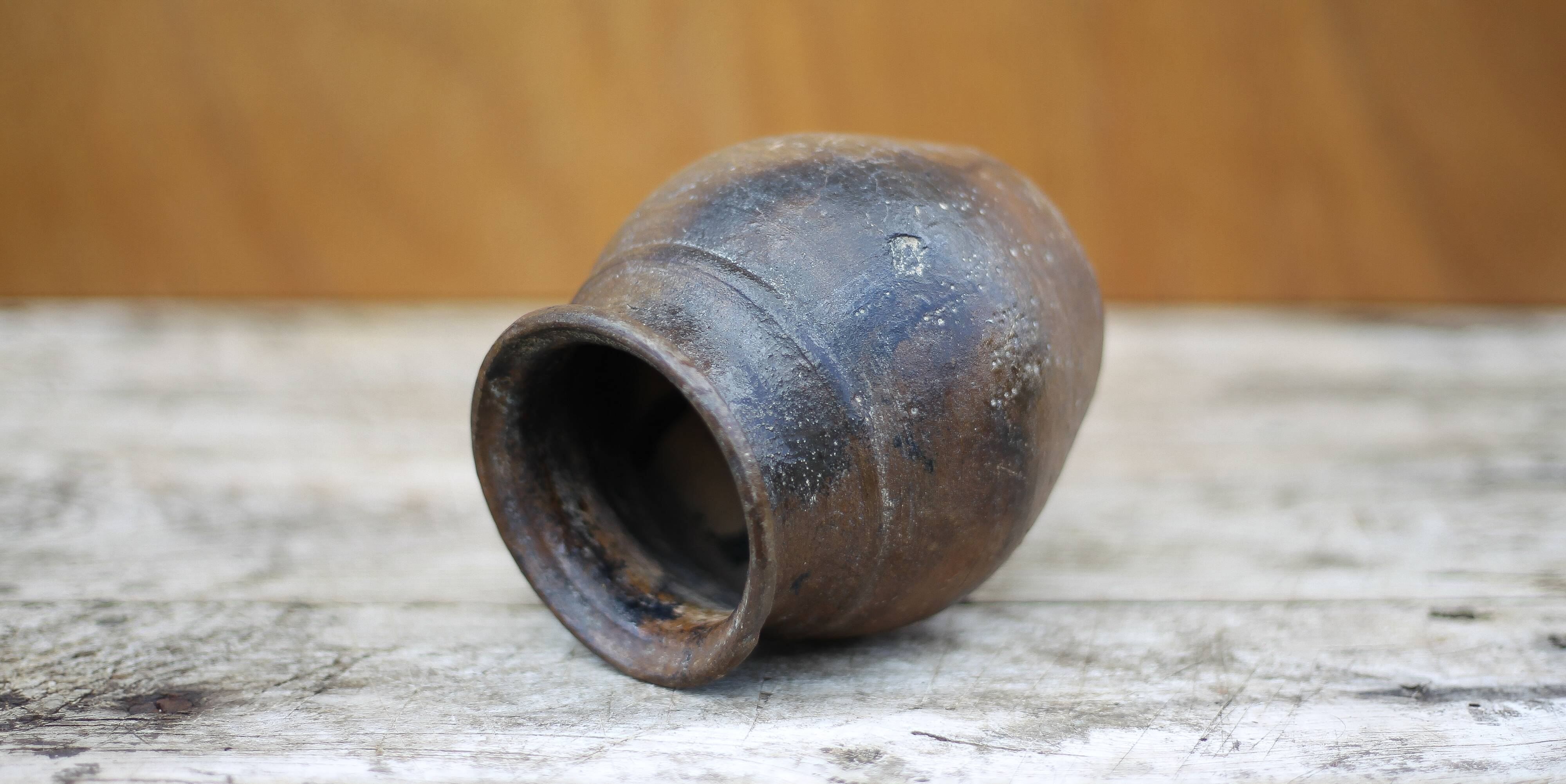 vintage handle pot, spoon pot, vintage pottery, kitchen, flower pot, interior decor