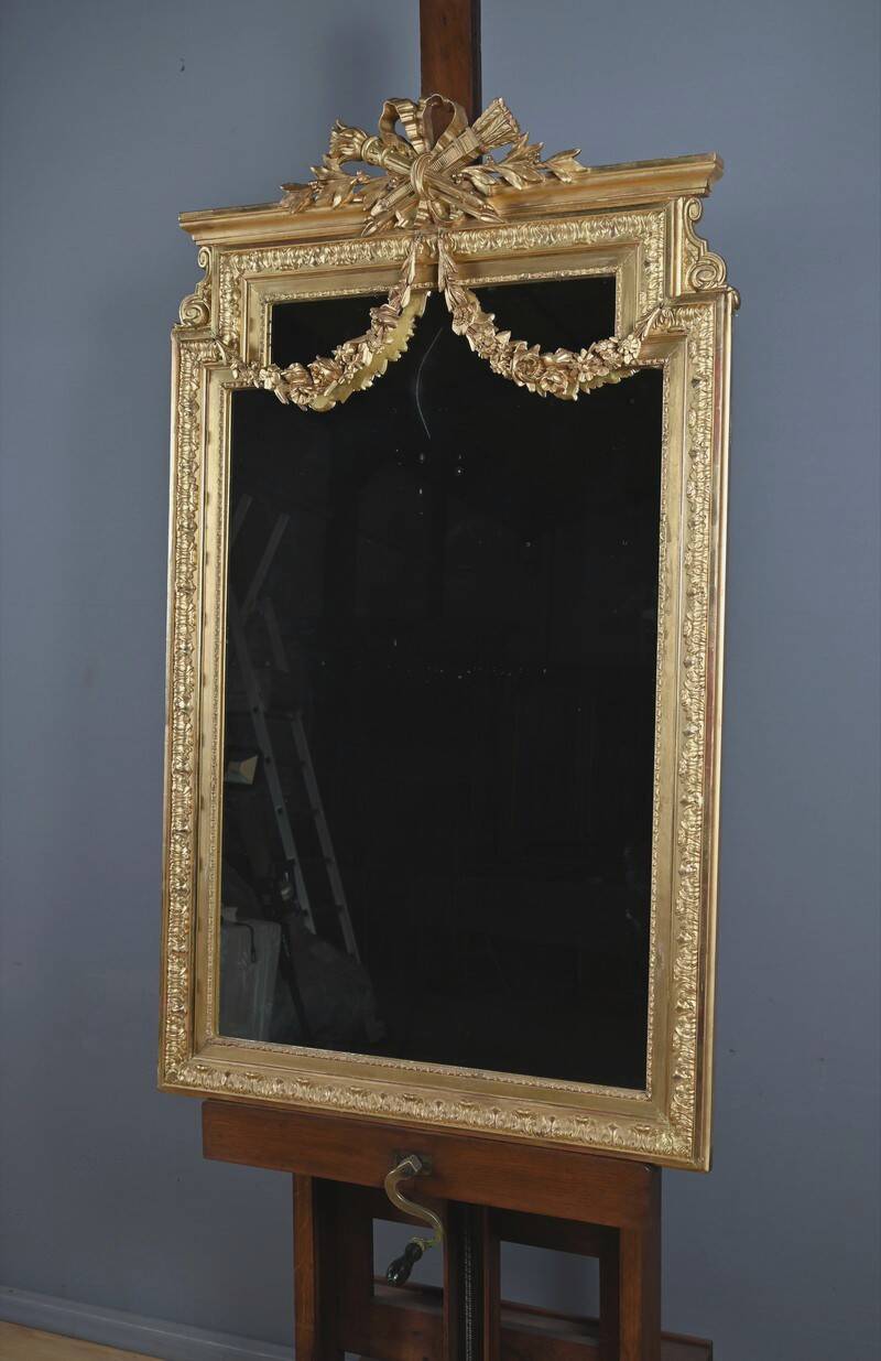 Important gilded wooden mirror, Louis XVI style – second half of the 19th century
