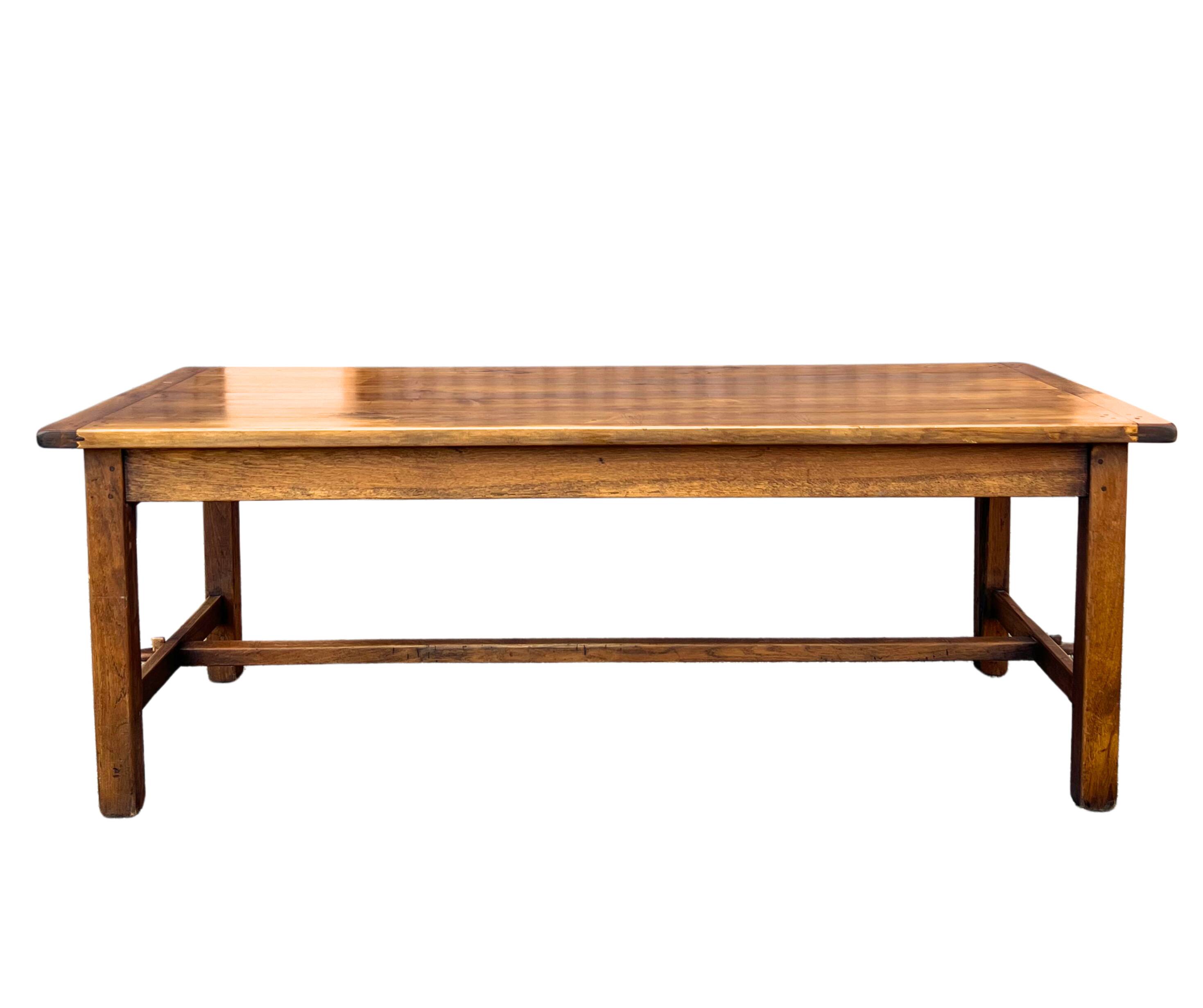 Table de ferme en bois massif - bois pommier sauvage