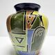 Glazed ceramic vase with Africanist decoration, France 1980s.