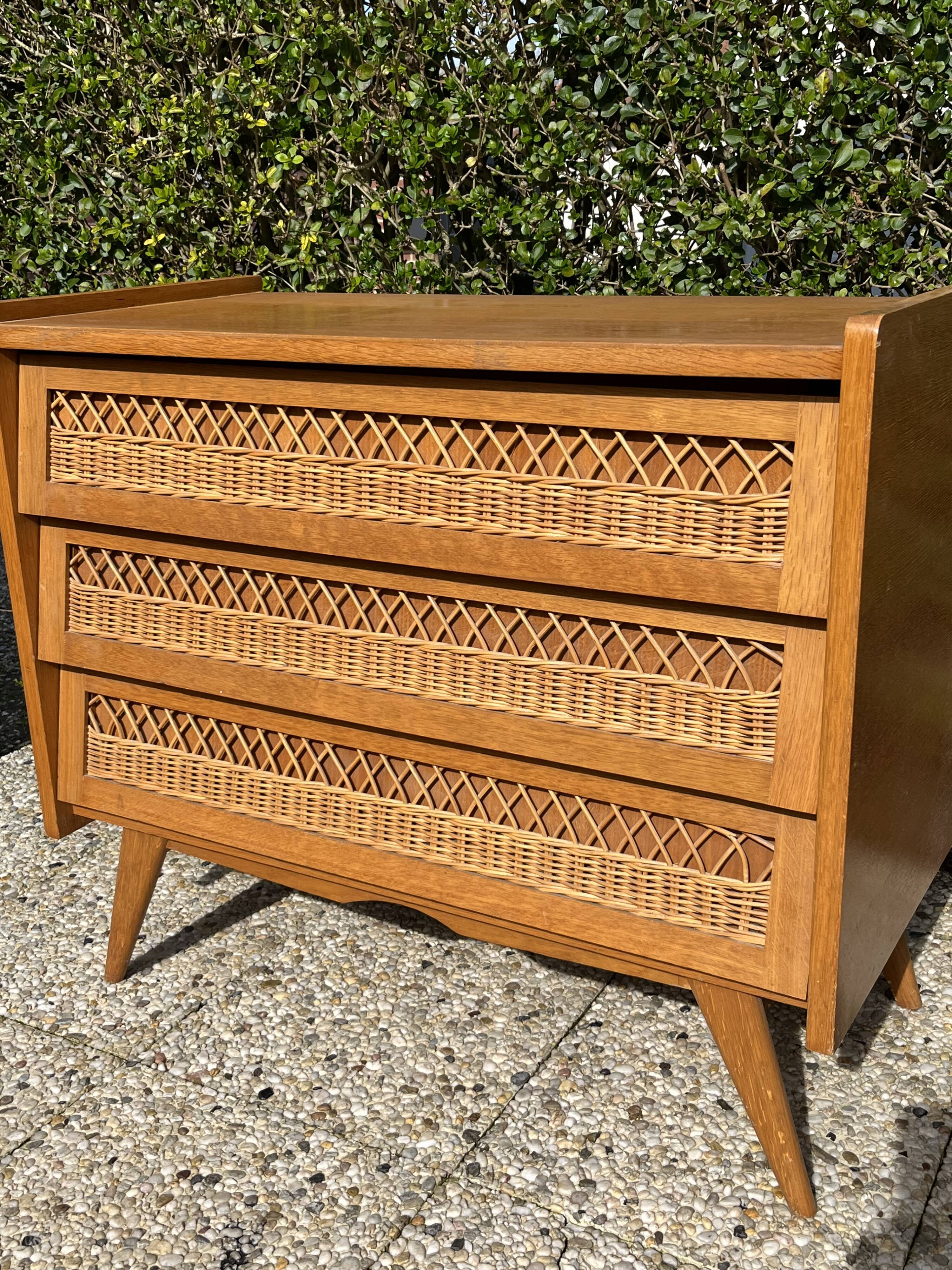 Rattan chest of drawers feet compass