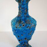 Large Fat Lava enamel vase by Charles Cart, Sea Foam, 1960