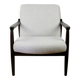 Fauteuil GFM-64 marron foncé en bouclé ivoire blanc attribué à Edmund Homa, années 1970