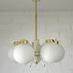 Mid-century modern vintage chandelier MCM Sputnik white hanging lamp 1970's