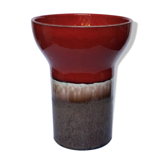 Vase en céramique rouge des années 50, vintage