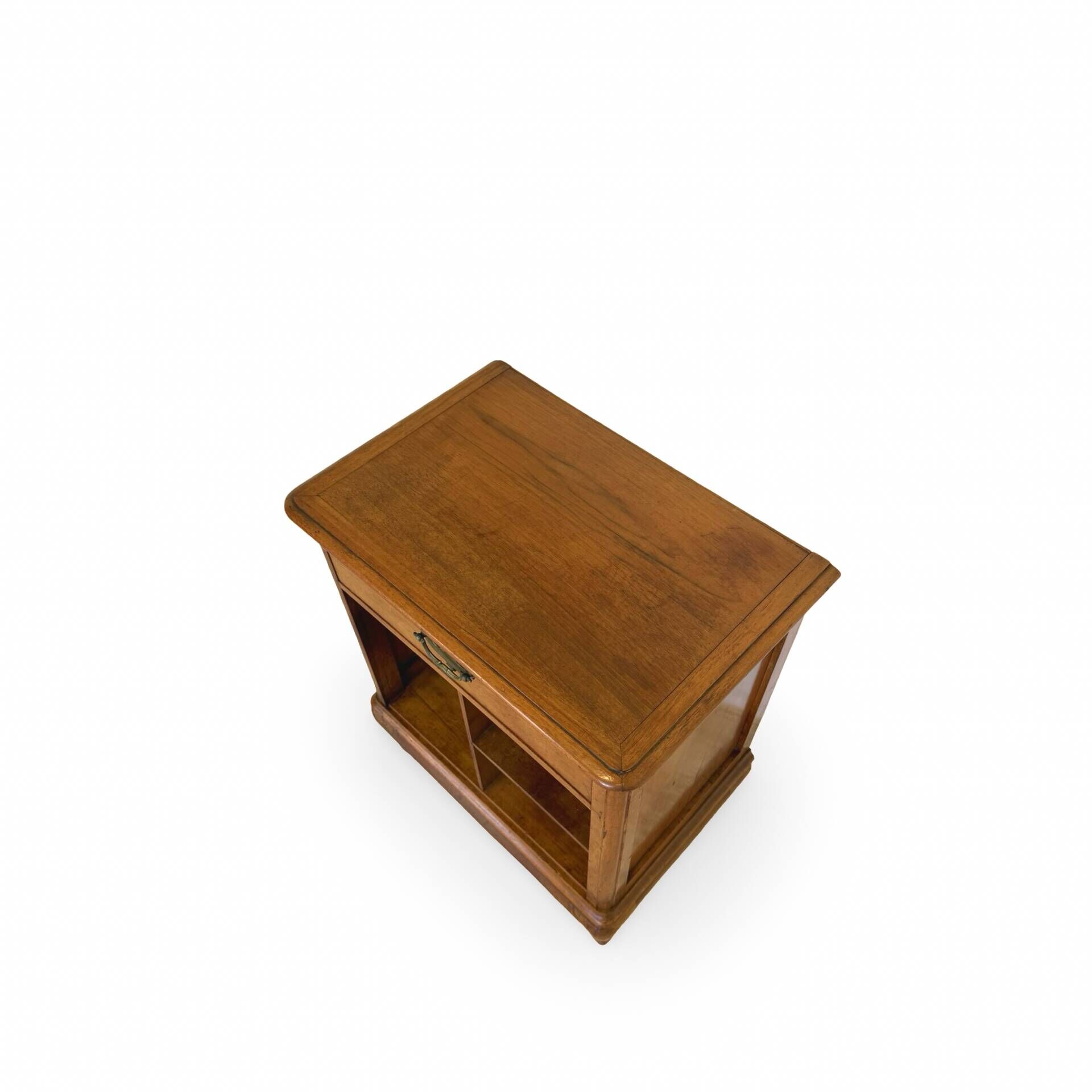 Antique Italian bedside table in solid walnut, 1920s/1930s