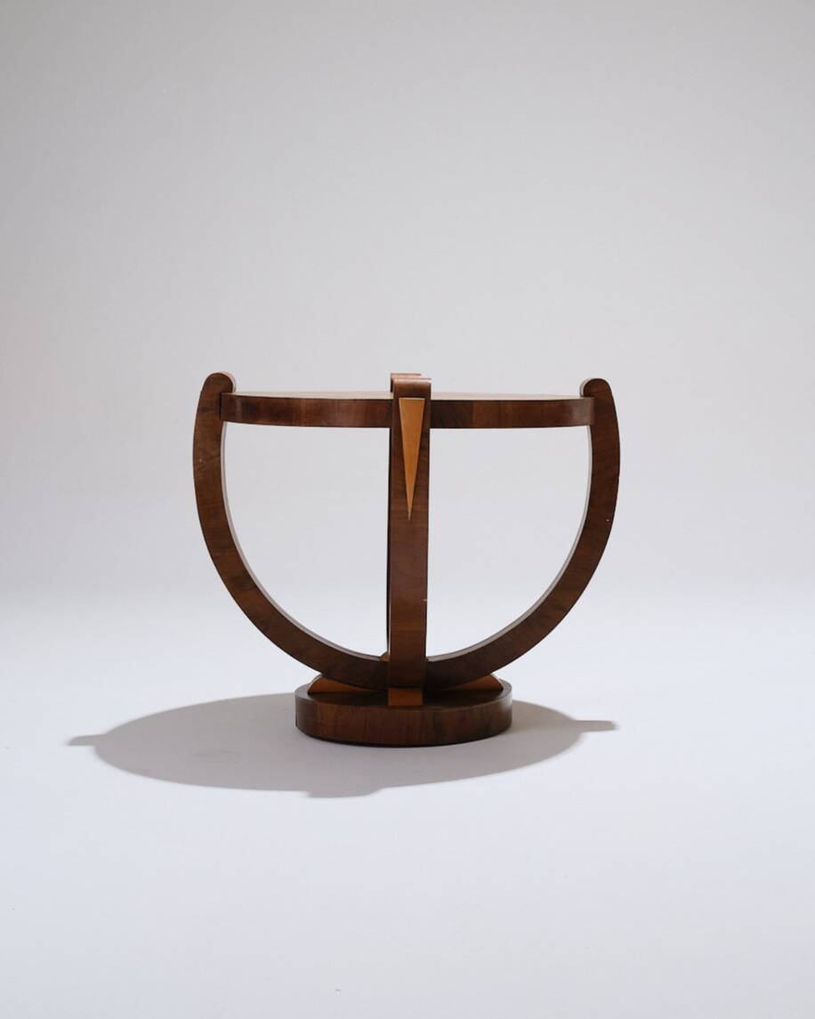 Wooden pedestal table, art deco, 1930s