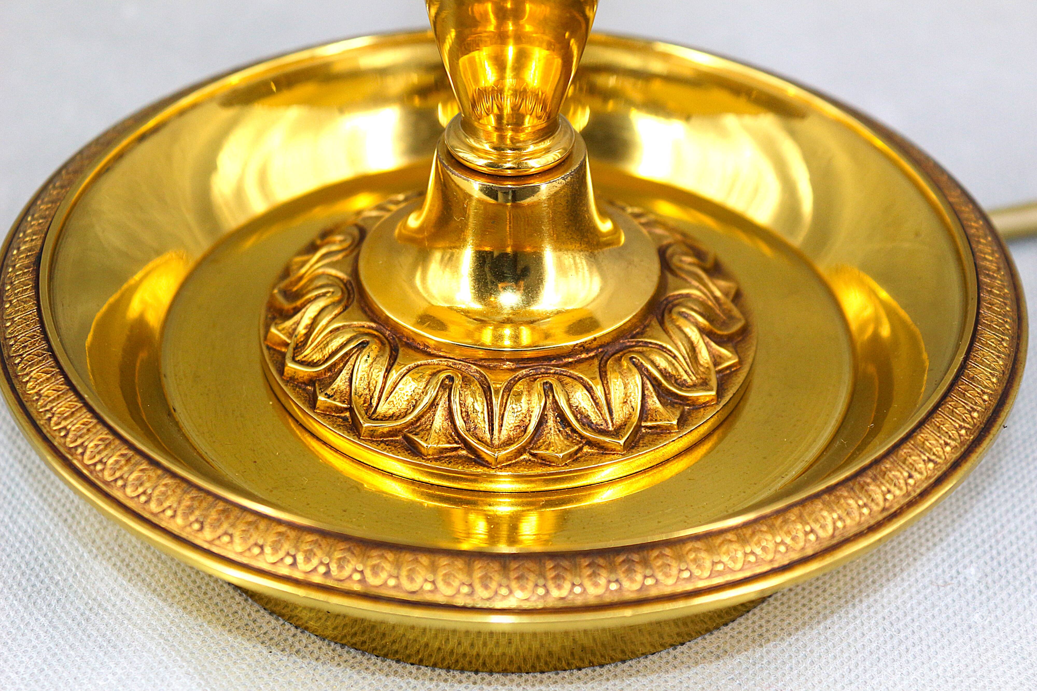 Bronze Bouillotte Lamp in Solid Empire Style Five Lights * Lucien Ga