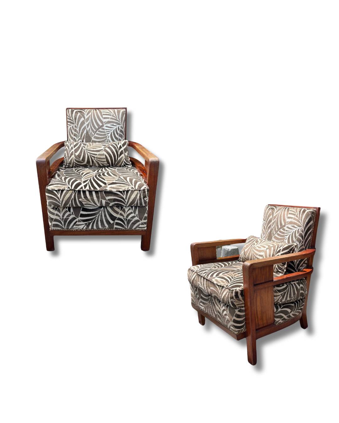 Pair of 1930s mahogany armchairs