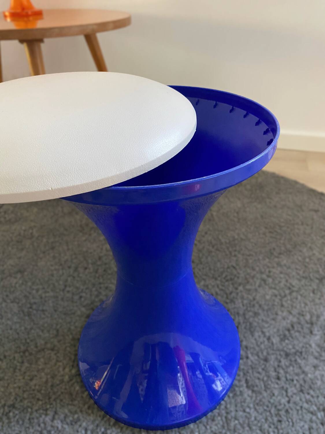 Vintage blue tam tam stool