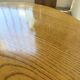 1950s round tripod oak coffee table