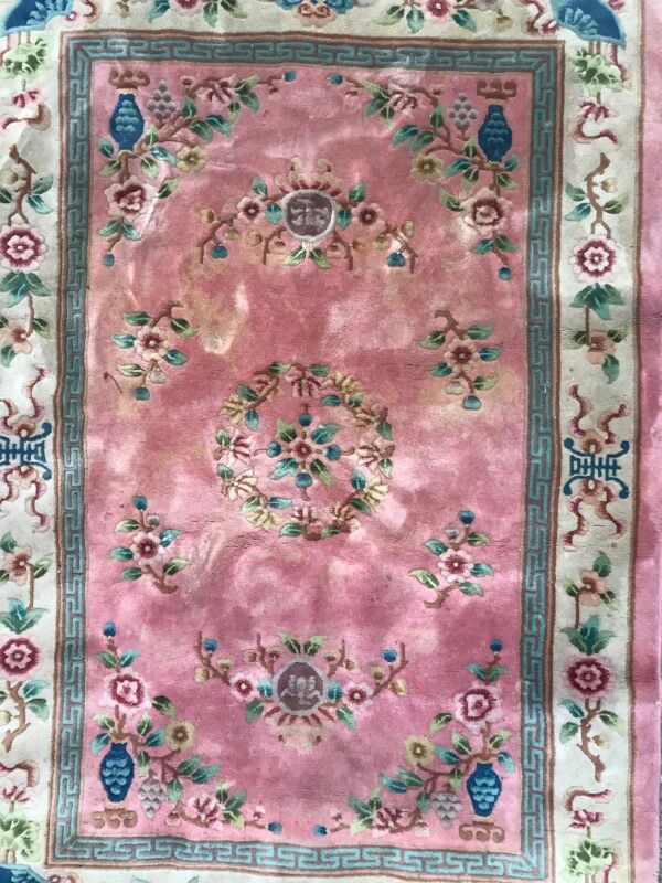 Carpet made Chinese vintage hand 140 X 208 cm