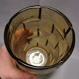 Vase stylisé en verre jaune, art déco